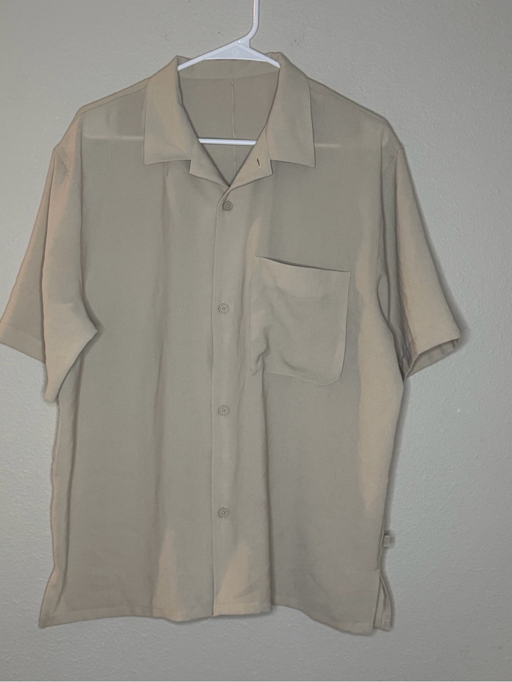 Lululemon Men’s Lightweight Camp Collar Shirt XL Tan Oak Pocket Relaxed Button